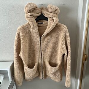 SHEIN Tan Teddy Bear Jacket